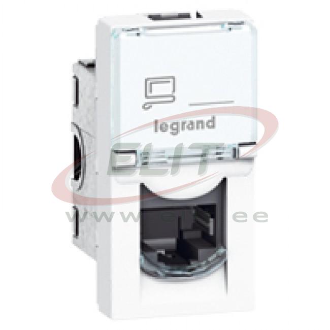 076561 Socket Mosaic Mech RJ45 Cat 6 UTP 1M Legrand White Elit