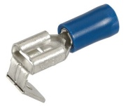 Piggy-back juhtmehülss Con dh 6.3 r, PVC insulated, 1.5..2.5mm² 300V, tab 0.8x6.4mm| 648, -25..75°C, PVC, brass, 100pcs/pck, sinine