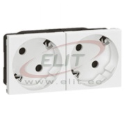 Pistikupesa Mosaic, mehh.| 2x 2P+E 45°, puutekaitse, 16A 250VAC, vedruklemm, 4M, valge