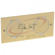 Põrandakarp Arteor/Mosaic, rectangular, 2x 2M, valge LED, 180° opening flap, IP44 IK08, golden brushed