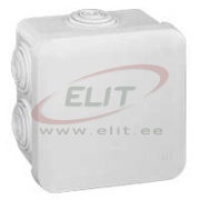 Plastkarp Plexo, 80Wx80Hx45D, 7glands ø4..20mm cable/tube, -25..40°C, PS, clippable cover, IP55 IK07, valge