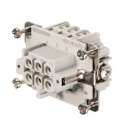Insert HDC HE 6 FS, female, size 3, 6P 24A 500V, screw