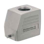 Hood HDC 06B TOLU 1M25G, size 3, cable entry from top, end-locking clamp, lower side, -40..125°C, diecast alumiinium, M25, IP65