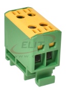 Hargnemisklemm Al/Cu UK16/2PE, 1P (4holes) 1.5-16mm² 150/164A 1000VAC/ 1500VDC, Hex4 1.5Nm 1.5mm²/ 3.5Nm 2.5..6mm²/ 7Nm 10..16mm², TS35, koro