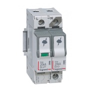 Liigpingepiirik, 1P+N, T2, Uc 320VAC, discharge current (8/20μs)| Imax 20kA, In 5kA, 4..35mm², TT/TNS
