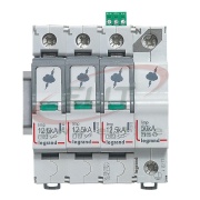 Liigpingepiirik, 3P+N, T1+T2, Uc 320VAC, impulse current (10/350μs) Iimp 12.5kA/(N-PE)50kA, discharge current (8/20μs)| Imax 60kA, In 25kA/(N-PE)50kA, abikontakt, TT/TNS