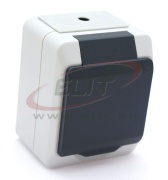 PP Pistikupesa Nortic, puutekindel, 2P+E 16A 250VAC, vedruklemm, IP44, hall