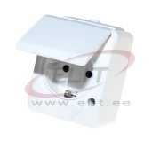 PP Pistikupesa Nortic, puutekindel, 2P+E 16A 250VAC, vedruklemm, IP44, valge