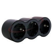 Jätkupesa, 3x 2P+E Schuko 16A 230V, 3680W, must
