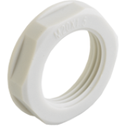 Vastumutter Synthetic, M63x1.5, mutrivõti 73mm, keermepikkus 11mm, -30..100°C, PA6, HF, helehall