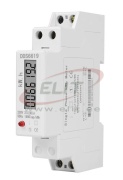 Moodularvesti DDS6619, 5/60A (1Ø-2w)x 230VAC, LCD w. backlight, pulse output 1600imp/kWh, cl.1, -20..55°C, W18mm, TS35