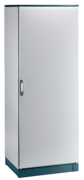 Metallkapp ENUX, 1000Wx2200Hx600D, frame, blank door, rear panel, lever-operated double bar locking w. 3mm double-bit insert, modular, adj. cable entry w. sealing gasket, C3M| epoxy resin layer, IP55 IK10, NEMA12, sinine/ hall