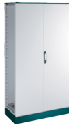 Metallkapp ENUX, 1200Wx2000Hx600D, frame, blank double door, rear panel, lever-operated double bar locking w. 3mm double-bit insert, modular, adj. cable entry w. sealing gasket, C3M| epoxy resin layer, IP55 IK10, NEMA12, sinine/ hall