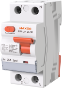 Rikkevoolukaitselüliti EPR, 2P 40A 30mA 10kA, type A, 16/25mm²| 2..3.5Nm