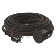 Ilmastikukindel pikendusjuhe 10m pistikuga, jätkupesa klapiga 1x 2P+E Schuko 16A 250V 3680W, kaabel neopreen H07RN-F3G 1,5 mm2, IP44, must, Emos