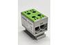 Hargnemisklemm Al/Cu TBA, 1P (4holes) 2.5-50mm² 290/320A 1000VAC/1500VDC, 35mm DIN-rail, Koral, roheline