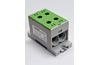 Hargnemisklemm Al/Cu TBA, 1P (4holes) 35-95mm² 440/490A 1000VAC/1500VDC, 35mm DIN-rail, panel mount, green