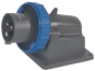 Panel-Mount Flange Inlet Hypra, 2P+E 16A 250VAC, inclined, plastic, IP65/67