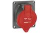 Panel-Mount Flange Socket Hypra, 3P+N+E 16A 415VAC, inclined, plastic, IP44