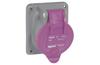 Panel-Mount Flange Socket Hypra, 2P 16A 20/25V, plastic, IP44