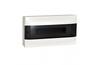 Pinnapealne jaotuskilp Practibox S, 18M, 63A 230/400VAC, PEN 13+13| 1.5..25mm², 436x236x107, IP40 IK07 cl.II, valge - uks suitsuklaas