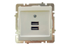 Paaris USB pesa Touran, 2x USB 2.1A 5V, süvis, valge