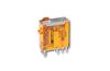 Relee 46.52, 2CO (DPDT) 8/15A 250/440VAC, cv 230VAC, lockable test button, flag indicator, LED, 5mm pin pitch, PCB mount, TS35 sockets (97.P2/02/52)