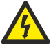 Kleebis Elektrioht 100x100x100, Triangle Lightning Flash, isekleepuv, -45..80°C, PVC, kollane-must