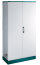 Metallkapp ENUX, 1600Wx2000Hx800D, frame, blank double door, rear panel, lever-operated double bar locking w. 3mm double-bit insert, modular, adj. cable entry w. sealing gasket, C3M| epoxy resin layer, IP55 IK10, NEMA12, ookeanisinine/ grey
