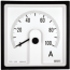 Ampermeeter MA17LN, built-in rectifier, input 20mA/300A, scale 240°, valge faceplate, moving-coil, ■72x72mm/ □68x68mm, IP52