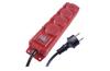 Pikendusjuhe 4x 2P+E Schuko 3680W 16A 250VAC, lüliti, 10m kaabel H07RN-F 3G 1,5 mm2, IP44, must-punane, Emos