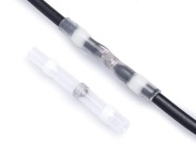 Solder Butt Connector Ver, shrink ratio 3:1, 0.25..0.5mm², polyolefin -55..125°C/ +140°C, 100pcs/pck, transparent