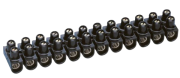Terminal Strip NylBloc, 12x 10mm² (Ø4.5mm) 57A 250V, flame retardant polypropylene -25..100°C, black