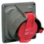 Panel Mount Socket w. Prisinter Hypra, 3P+E 16A 415VAC, plastic, IP44