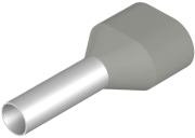Twin Wire-End Ferrule w. Collar Ct 040012 w, 2x4x12mm, 100pcs/pck, grey
