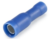Bullet Connector Kog v 5 b, female, insulated, 1.5..2.5mm² 300V, D5mm, -25..75°C, PVC, brass, 100pcs/pck, blue