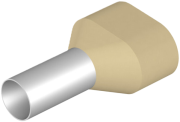 Twin Wire-End Ferrule w. Collar Ct 100014 w, 2x10x14mm, 100pcs/pck, cream