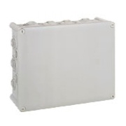 Plastic Box Plexo, 310Wx240Hx124D, 24glands ø4..40mm cable/tube, -25..40°C, PS, cover with 4x ¼ turn lock screw, IP55 IK07, grey