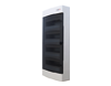 SM Distribution Box N48-C, 4x 12M, 63A 400VAC, PEN 20, 20, 653x287x112mm, ABS, -25..60°C, HF, cl. II, IP40, transparent, white