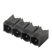 PCB Plug-In Connector SL 7.62HP/04/90G 3.2 SN BK BX, male header, closed side, THT solder connection, 7.62mm, 4P, 90°, solder pin 3.2mm, tinned, black