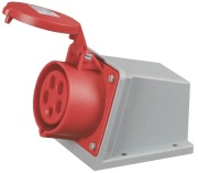 SM Industrial Socket, 3P+N+E 16A 415VAC, inc. CG M25x1.5, IP44, MaxPro, red