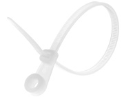 Cable Tie w. Screw Mount 313/7.6 NA, 54.4kg, Polyamide 6.6, -40..85°C, UL94 V-2, UL, Lloyd’s, 100pcs/pck, natural