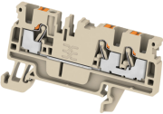 Feed-through Terminal A3C 2.5, 1-tier| 3points, 2.5mm² 24A 800V, push-in, beige