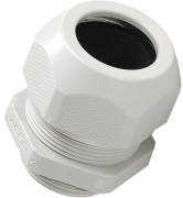 Cable Gland Syntec, PG7, ø2.5..6.5mm| 1piece sealing insert, wrench 15mm, thread 8mm, -30..100°C, PA6 ^TPE, HF, incl. O-ring, CE/UL/VDE, IP68, light grey