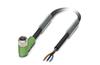 Sensor/actuator Cable SAC-3P-5.0-PUR/M8FR, M8 90° 3pin socket », 4A 48VAC/ 60VDC, -25..90°C, L5m PUR cable, IP68, black