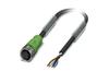 Sensor/actuator Cable SAC-4P-10.0-PUR/M12FS, M12 4pin socket », 4A 250VAC/DC, -25..90°C, L10m PUR cable, IP68, black