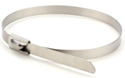Stainless Steel Cable Tie, ball-lock 290/4.6, AISI 304, -80..538°C, 90kg, DNV-GL, UL, RoHS, CE, 100pcs/pck