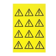 Device Marker Symbolpack 25x25x25 B/DR, Triangle Lightning Flash, self-adhesive, -45..80°C, 12ea/1pc| 10pc/1pck, yellow-black