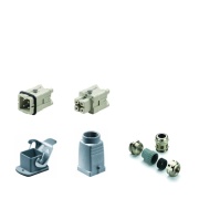 Heavy duty connector RockStar HDC-KIT-HA 04.400 M, kit, size 1, 4P+E, 16A 400V, diecast aluminium, -40..100°C, brass M20, screw clamp, IP65