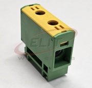 1914102 « Universal Terminal Block Al/Cu UK16/1PE, 1P (2holes) 1.5-16mm² 75/82A 1000VAC/ 1500VDC, Hex4 1.5Nm 1.5mm²/ 3.5Nm 2.5..6mm²/ 7Nm 10..16mm², TS35, yegr